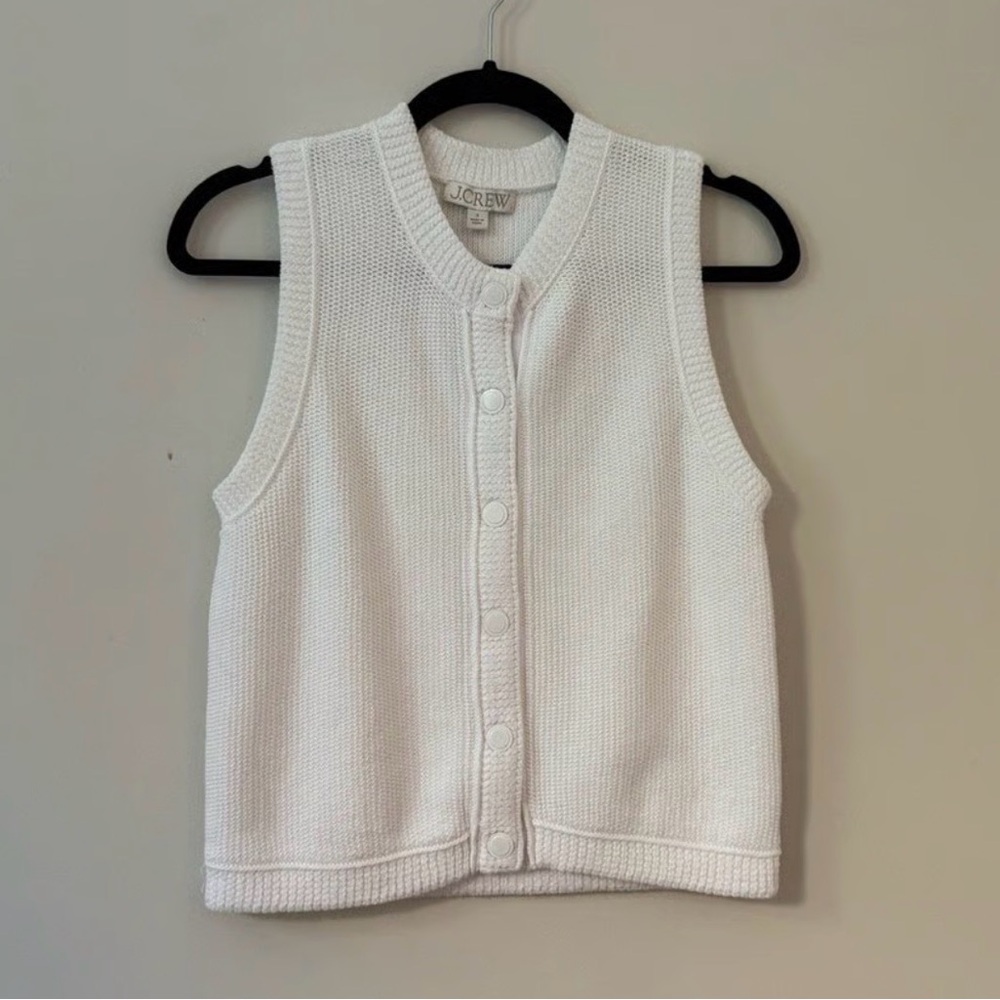 J. Crew Women's White Sweater Vest